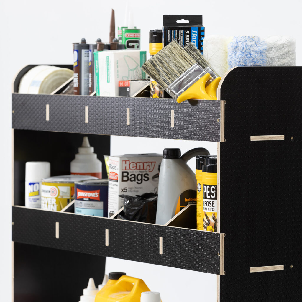 Driver Storage Rack Ford Transit Custom L1 (SWB) 2024+ Full Driver Side HEXABOARD Van Racks ...