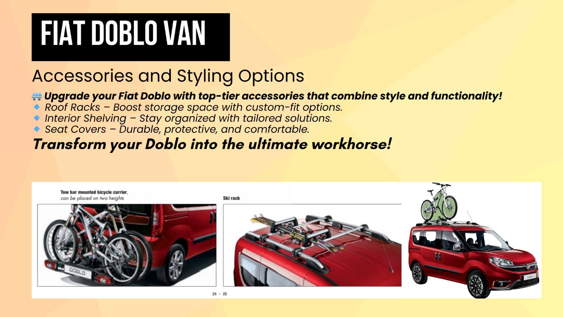 Fiat Doblo Van Accessories and Styling Options