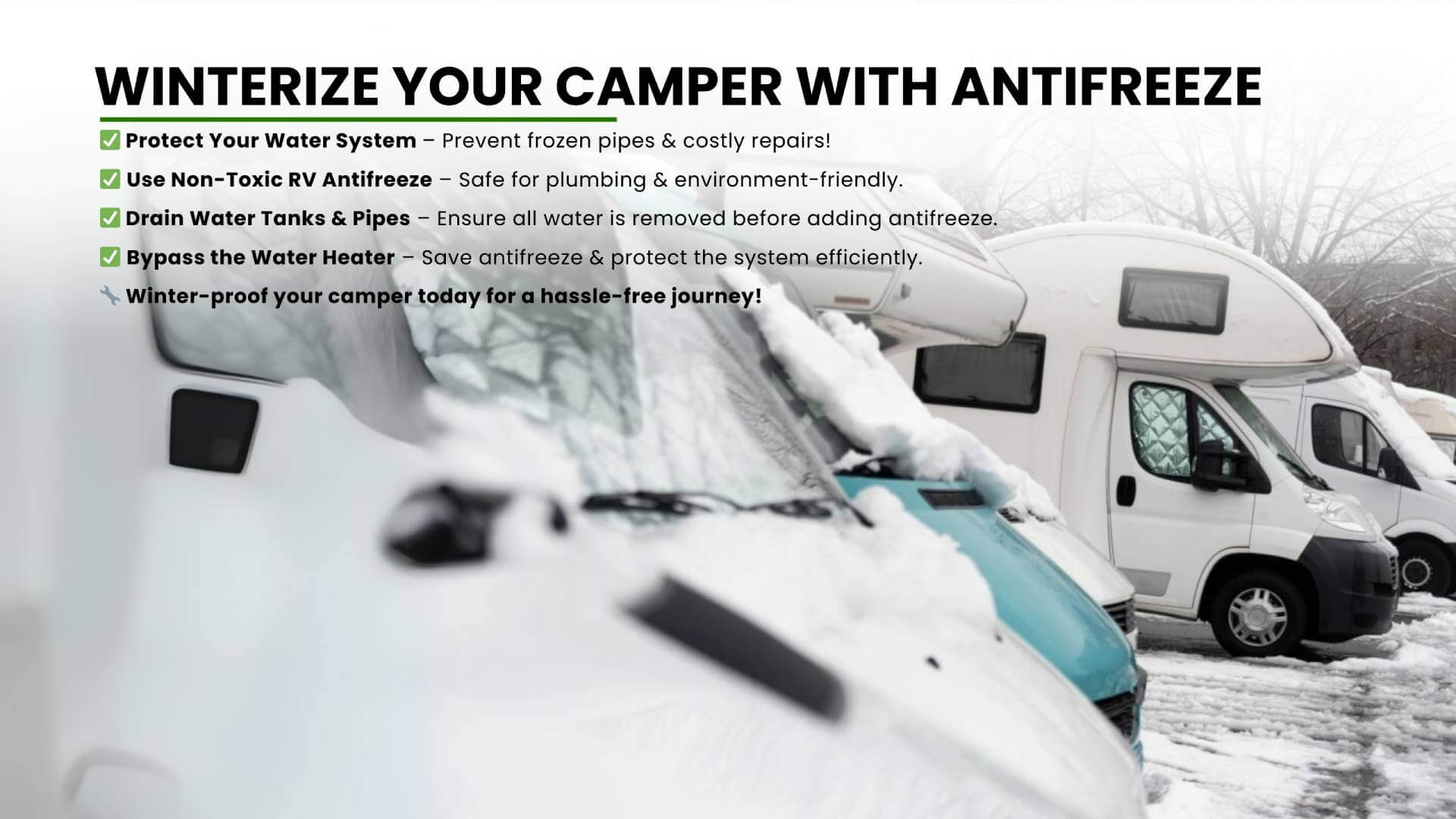 How to winterize a camper using antifreeze