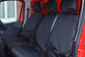 Driver & Non-Folding Double Passenger With Non-Split Base Seat Covers for Fiat Talento 2016+