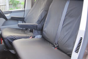 Driver Seat With Armrests & Double Passenger Seat Covers for VW Transporter T5 & T6 2010-2015