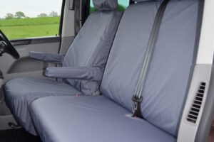 Driver Seat With Armrests & Double Passenger Seat Covers for VW Transporter T5 2003-2009