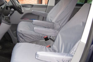 Driver & Single Passenger With Armrests Seat Covers for VW Transporter T5 & T6 2010-2015
